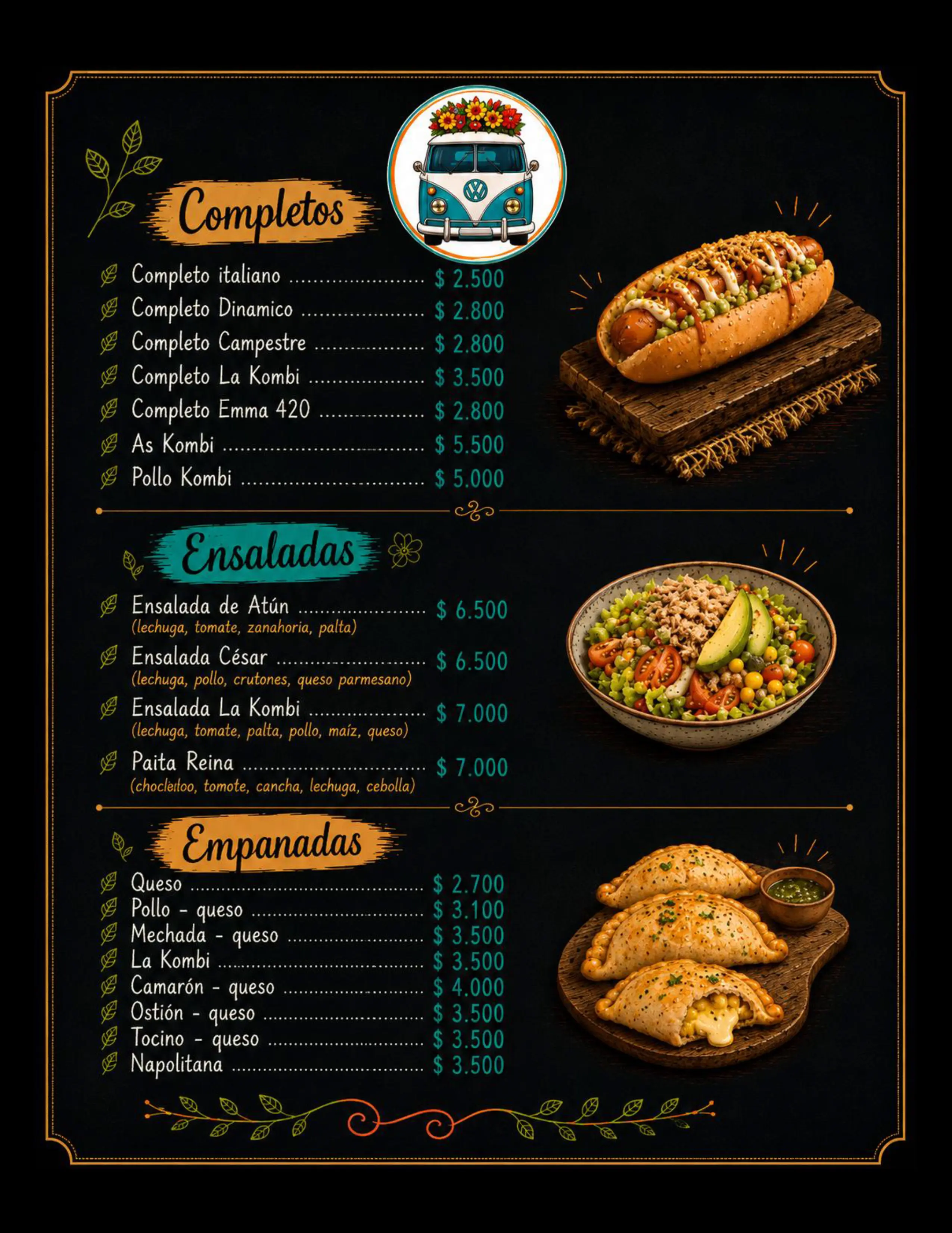 Completos, Ensaladas y Empanadas